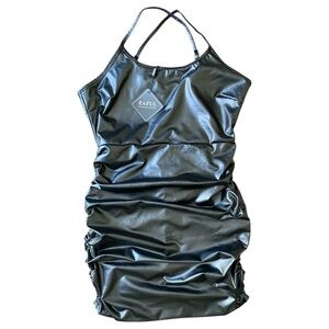 Bodycon Dress Zaful Ruched Black Mini Halter Neck